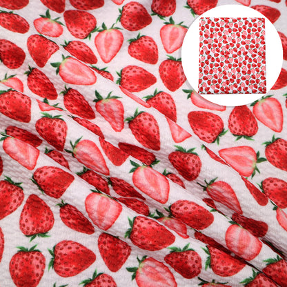strawberry fruit red series printed fabric