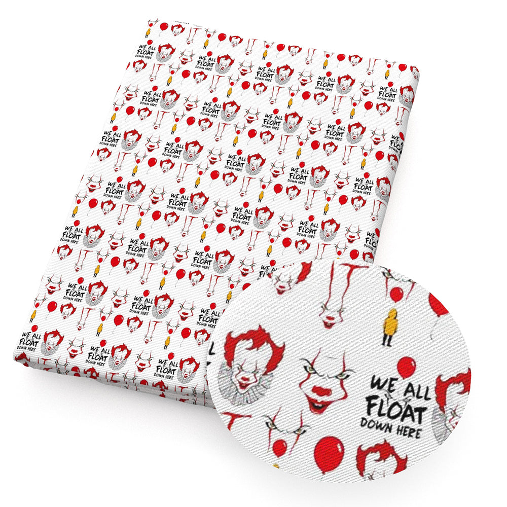 red series letters alphabet printed fabric