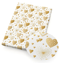 Load image into Gallery viewer, valentines day heart love gold series printed fabric

