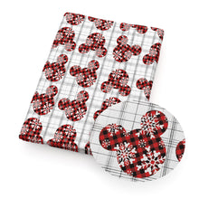 Load image into Gallery viewer, red series stripe snowflake snow christmas day printed fabric
