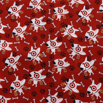 red series footprint paw printed fabric