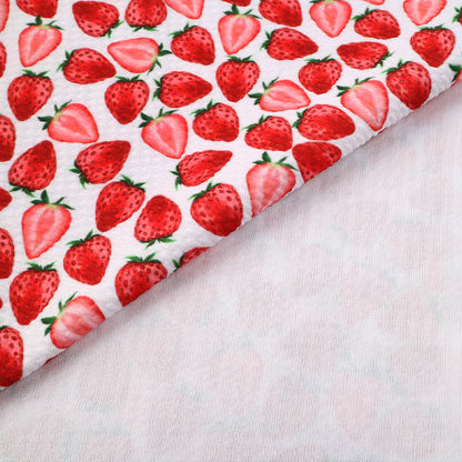 strawberry fruit red series printed fabric