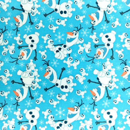 snowflake snow snowman printed fabric