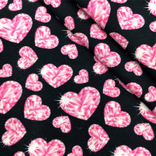 Load image into Gallery viewer, heart love valentines day rhinestones artificial diamond printed fabric
