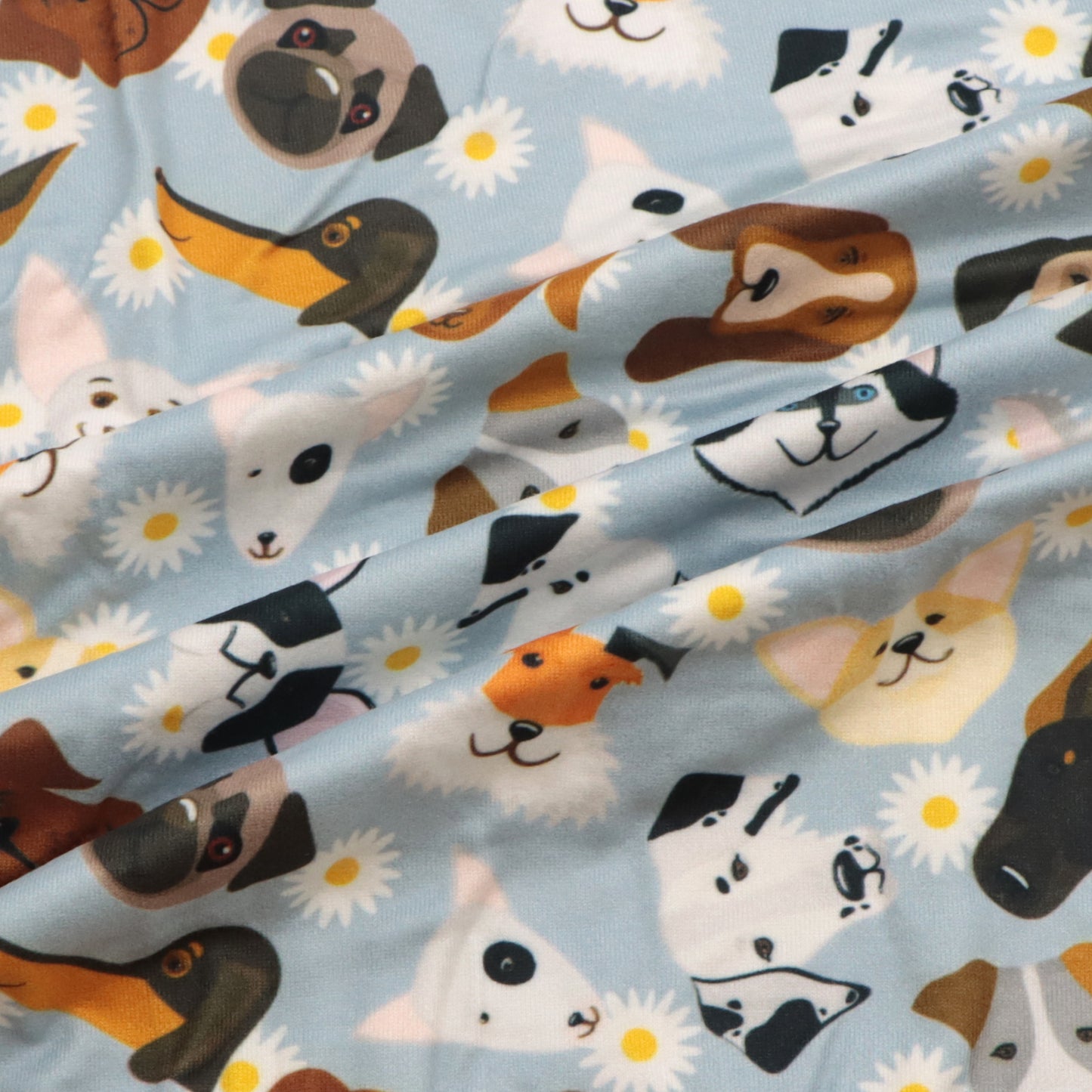 flower floral dog puppy printed fabric