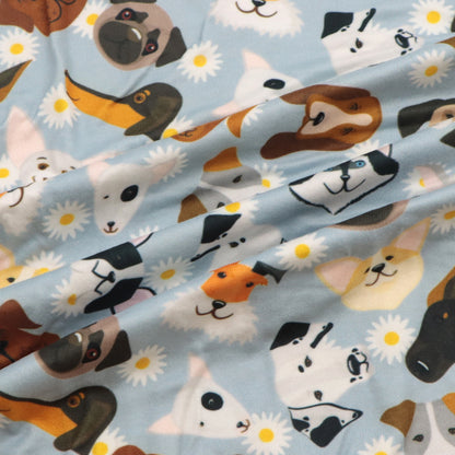 flower floral dog puppy printed fabric