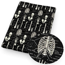 Load image into Gallery viewer, bones SKULL Ghost Skeleton printed fabric
