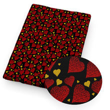 Load image into Gallery viewer, valentines day heart love black series red series printed fabric
