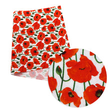 Load image into Gallery viewer, flower floral red series poppy flowers printed fabric
