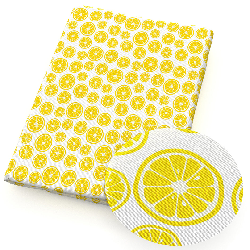 fruit printing on white yellow series printed fabric