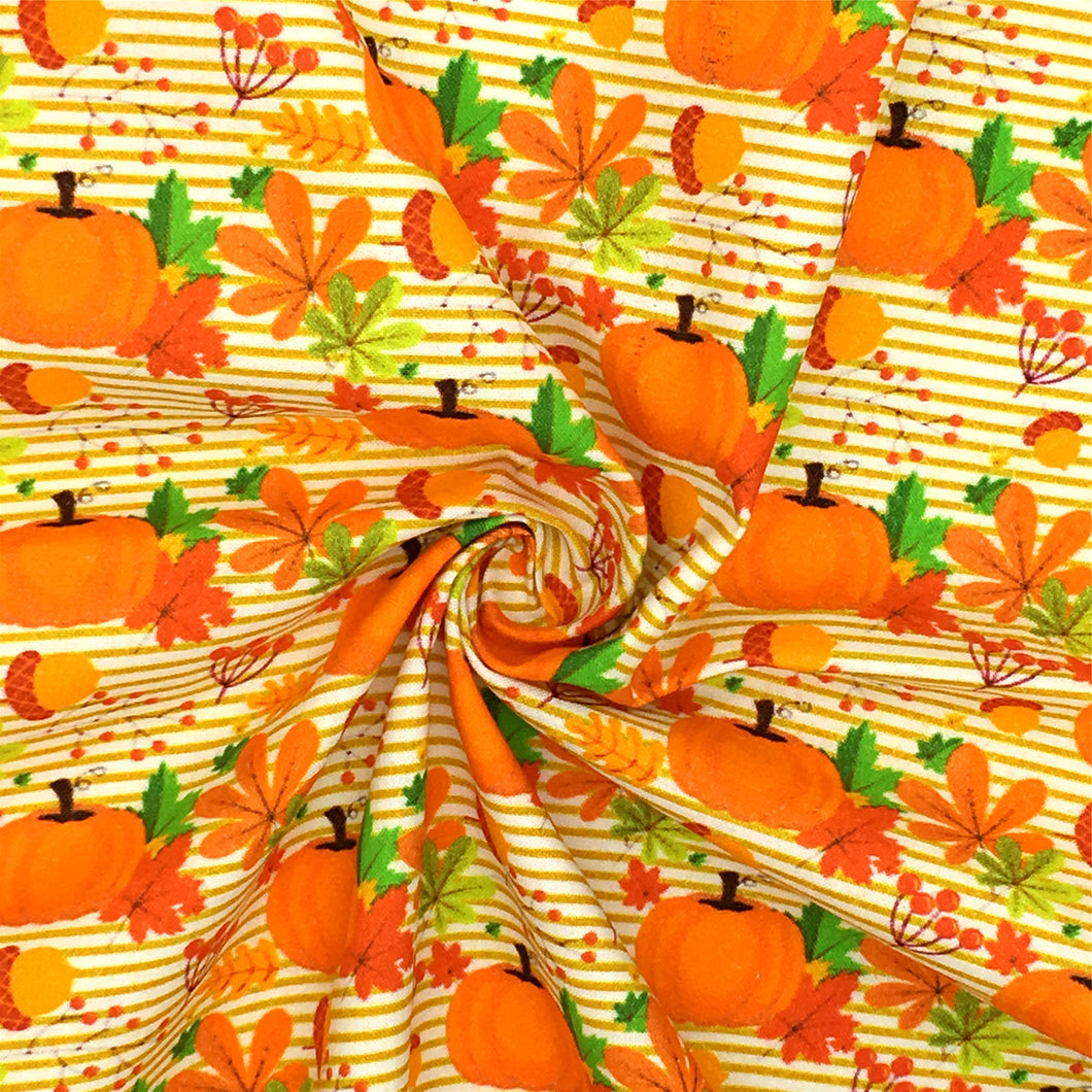 leaf leaves tree orange series stripe printed fabric