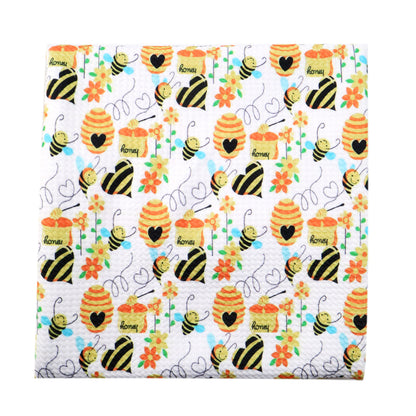 bee flower floral heart love printed fabric
