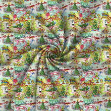 Load image into Gallery viewer, christmas day christmas tree dog puppy printed fabric

