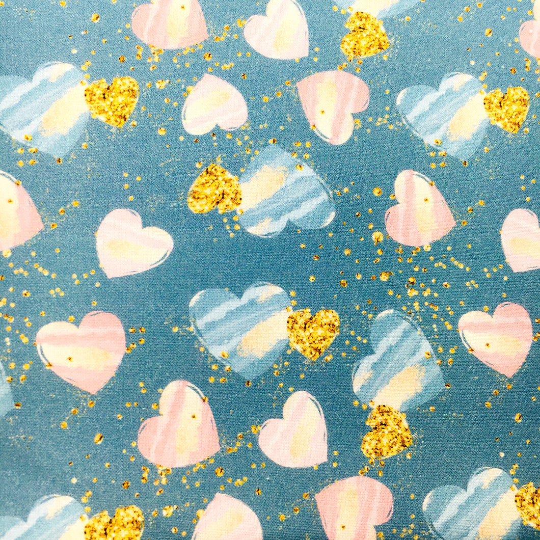 valentines day heart love printed fabric