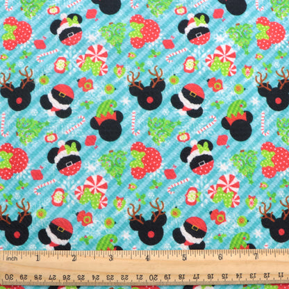 stripe christmas day snowflake snow printed fabric