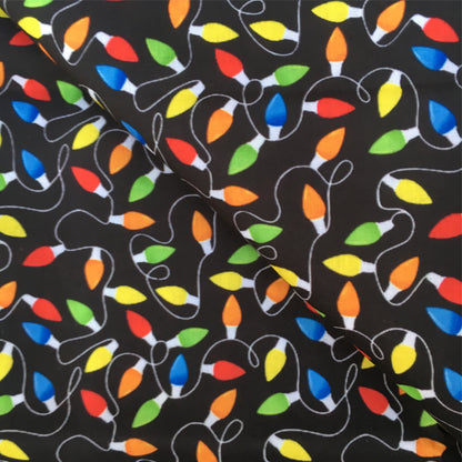 christmas day bulb light bulbs printed fabric