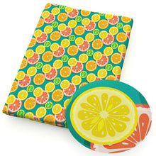 Load image into Gallery viewer, lemon fruit printed fabric
