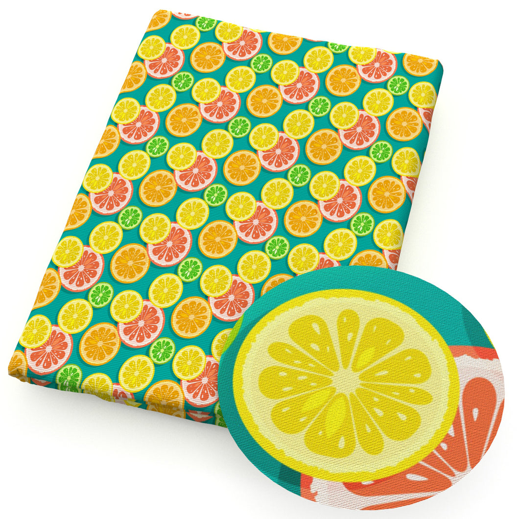 lemon fruit printed fabric