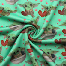 Load image into Gallery viewer, heart love valentines day green series printed fabric
