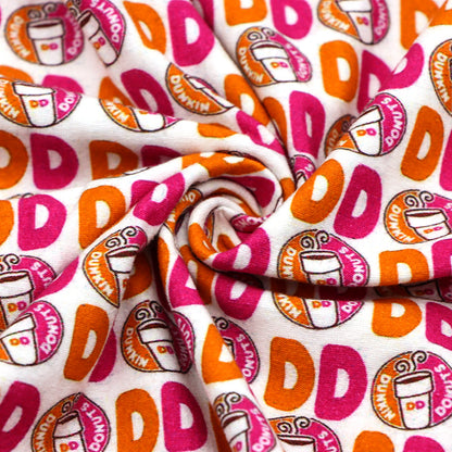 drinks dunkin donuts printed fabric