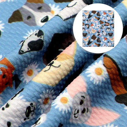 flower floral dog puppy printed fabric