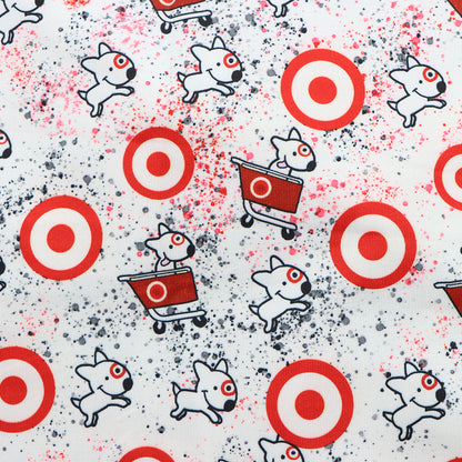 paint splatter round oval printed fabric