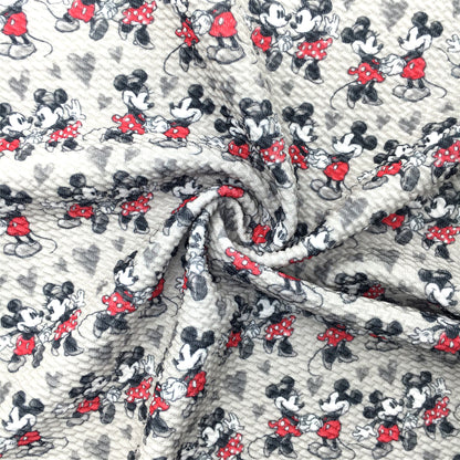 heart love valentines day black series printed fabric