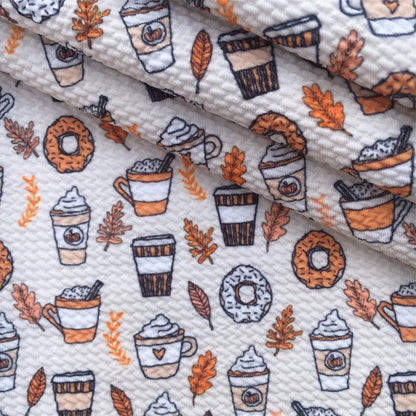 leaf leaves tree drinks printed fabric