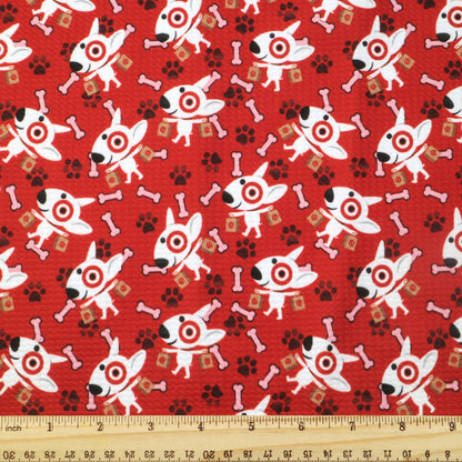 red series footprint paw printed fabric
