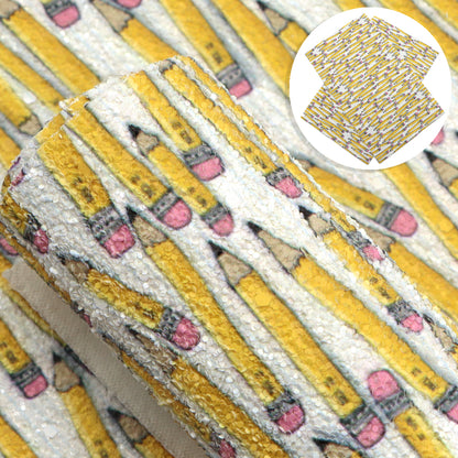 back to school abc pencil printed fabric