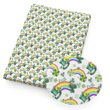 Load image into Gallery viewer, clover shamrock st patricks printed fabric
