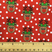 Load image into Gallery viewer, deer reindeer giraffe christmas printed fabric
