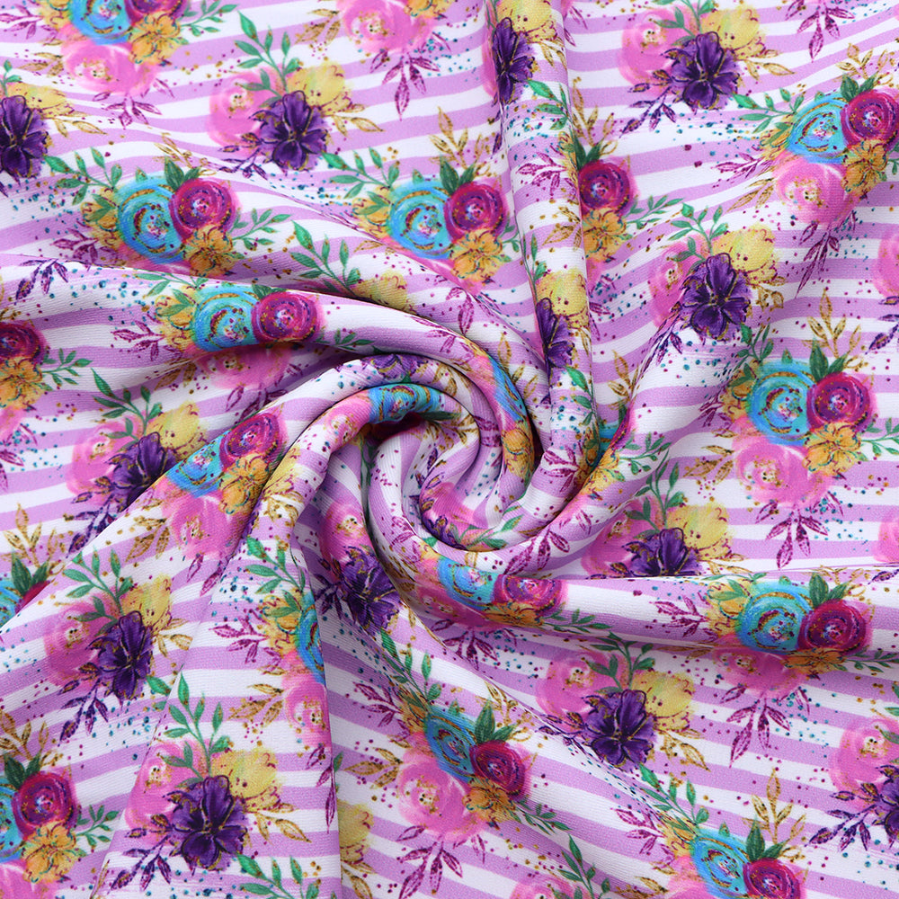 flower floral stripe printed fabric