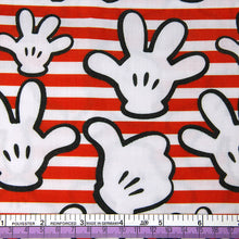 Load image into Gallery viewer, gloves stripe hand palm printed fabric

