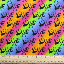 Load image into Gallery viewer, heart love letters alphabet pattern scissors knife printed fabric
