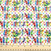Load image into Gallery viewer, dots spot back to school abc printed fabric
