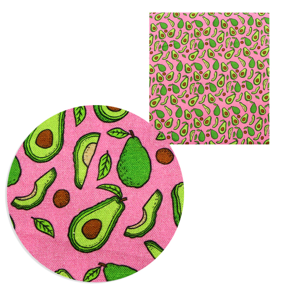 fruit avocado pink series printed fabric
