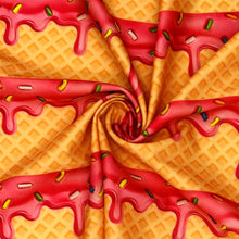 Load image into Gallery viewer, donuts waffles printed fabric
