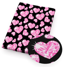Load image into Gallery viewer, heart love valentines day rhinestones artificial diamond printed fabric

