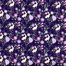 Load image into Gallery viewer, flower floral rabbit bunny purple series printed fabric
