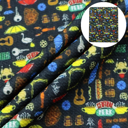 umbrella guitars turkey chicken lobster printed fabric