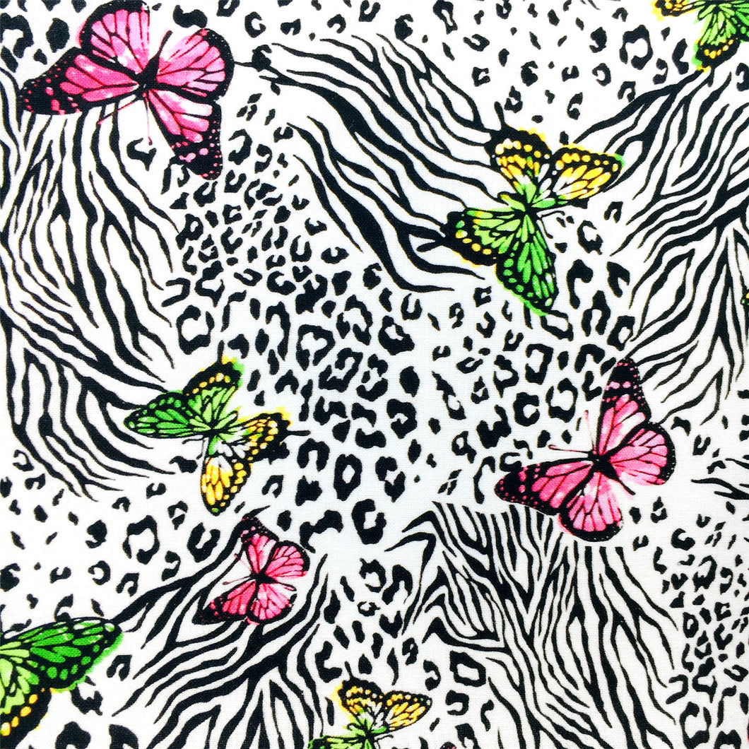 leopard cheetah paint splatter butterfly printed fabric