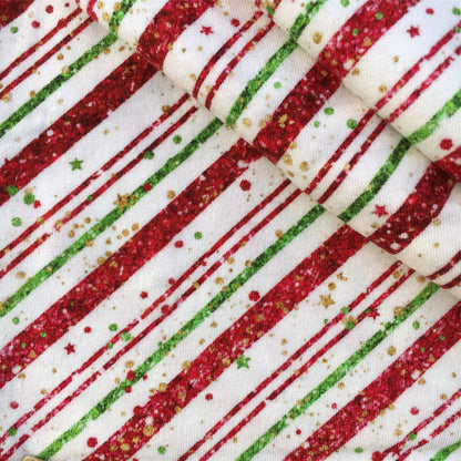 stripe christmas day star starfish printed fabric