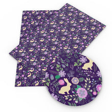 Load image into Gallery viewer, flower floral rabbit bunny purple series printed fabric
