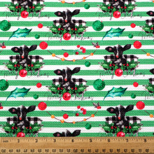 Load image into Gallery viewer, christmas day stripe cow pattern printed fabric
