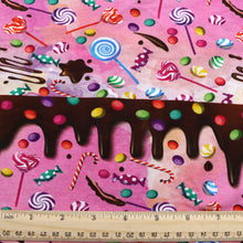 Load image into Gallery viewer, candy sweety chocolate printed fabric
