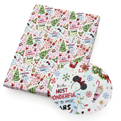 snowflake snow christmas drinks gingerbread man printed fabric