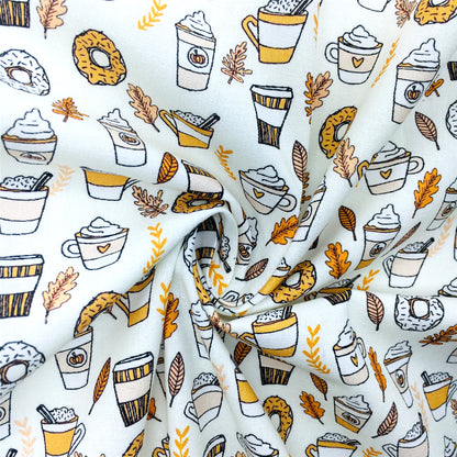 leaf leaves tree drinks printed fabric