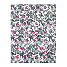 Load image into Gallery viewer, dinosaurs dino flower floral printed fabric
