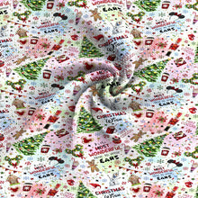 Load image into Gallery viewer, snowflake snow christmas drinks gingerbread man printed fabric
